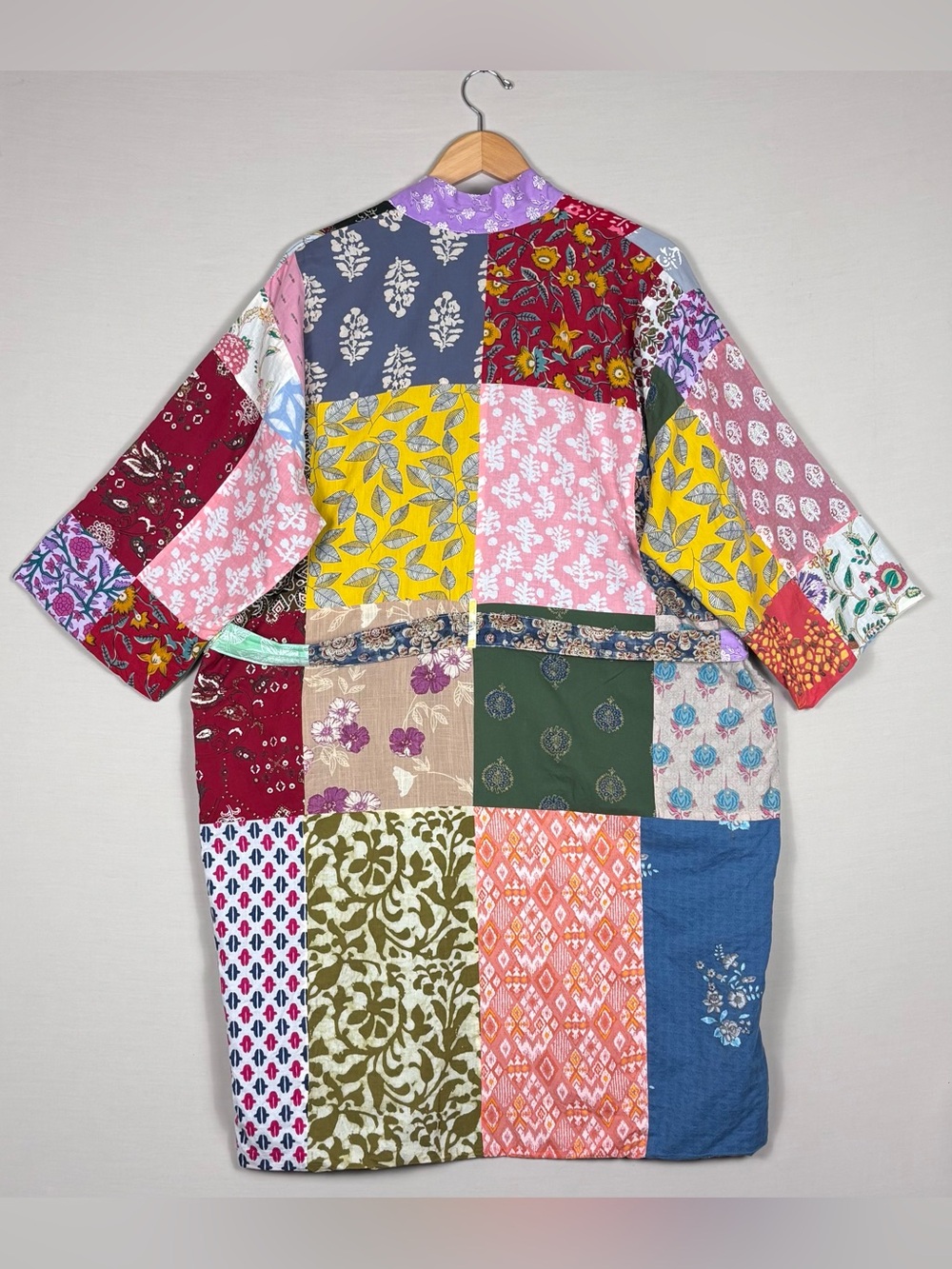 Patchwork Cotton Kimono Robe - Multicolor - Picture 4 of 5